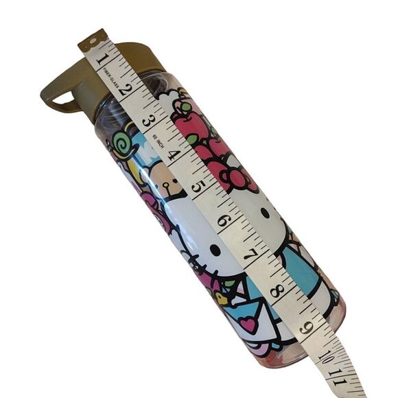 HELLO KITTY Colorful Water Bottle And Glass Tumbler Bundle NWT - Picture 16 of 16